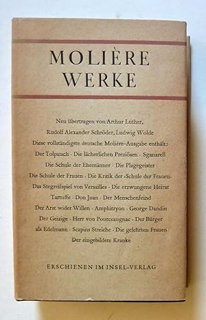 Image du vendeur pour Werke. bertragen von Arthur Luther, Rudolf Alexander Schrder und Ludwig Wolde. (4.-14. Tausend. Wiesbaden, Insel-Verlag, 1959. mis en vente par Graphikantiquariat Martin Koenitz