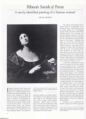 Bild des Verkufers fr Ribera's 'Suicide of Porcia': A Newly Identified Painting of a 'Famous Woman'. An original article from Apollo, International Magazine of the Arts, 1992. zum Verkauf von Cosmo Books