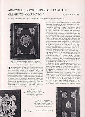 Seller image for British Armorial Bookbindings, Part 2, from the Clements Collection in the Library of the V&A, London. An original article from Apollo, International Magazine of the Arts, 1961. original article from Apollo, International Magazine of the Arts, 1961. for sale by Cosmo Books