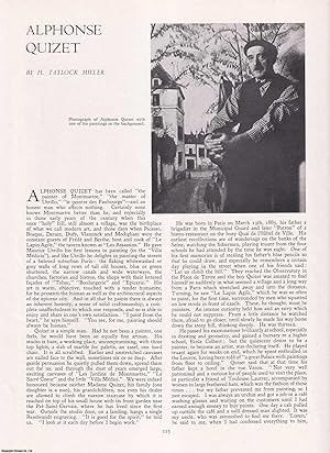 Imagen del vendedor de Alphonse Quizet: 'The Painter of Montmartre'. An original article from Apollo, International Magazine of the Arts, 1953. a la venta por Cosmo Books