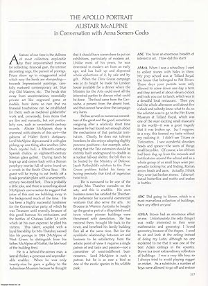 Seller image for Alistair McAlpine in Conversation with Anna Somers Cocks on Collecting and Art. An original article from Apollo, International Magazine of the Arts, 1990. for sale by Cosmo Books