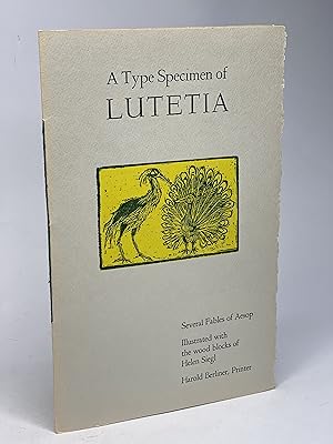 A TYPE SPECIMEN OF LUTETIA: Several Fables of Aesop Illustrated.