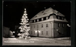 Bild des Verkufers fr Ansichtskarte Schwarzenbach /Wald, Weihnachtsabend vor dem Rathaus zum Verkauf von Bartko-Reher