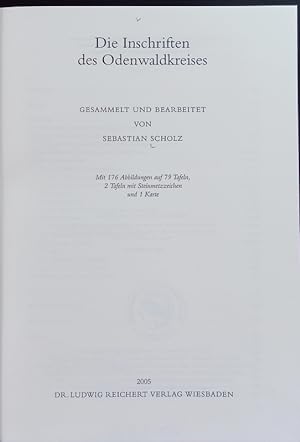 Bild des Verkufers fr Die Inschriften des Odenwaldkreises. zum Verkauf von Antiquariat Bookfarm