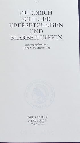 Image du vendeur pour Werke und Briefe. bersetzungen und Bearbeitungen. mis en vente par Antiquariat Bookfarm