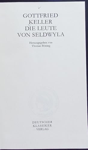 Seller image for Smtliche Werke. Die Leute von Seldwyla. for sale by Antiquariat Bookfarm