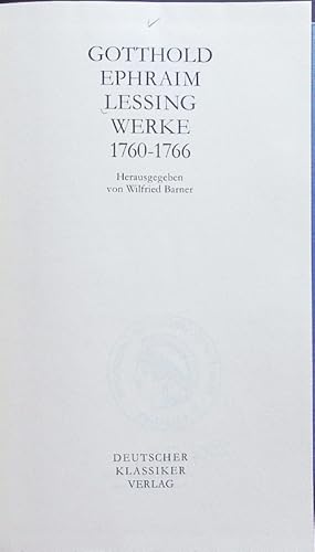 Bild des Verkufers fr Werke und Briefe. Werke 1760-1766. zum Verkauf von Antiquariat Bookfarm