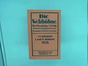 Seller image for Die Weltbhne. Vollstndiger Nachdruck der Jahrgnge 1918-1933. 22. Jahrgang, I. und II. Halbjahr 1926 for sale by Das Buchregal GmbH