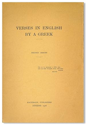 VERSES IN ENGLISH BY A GREEK SECOND SERIES