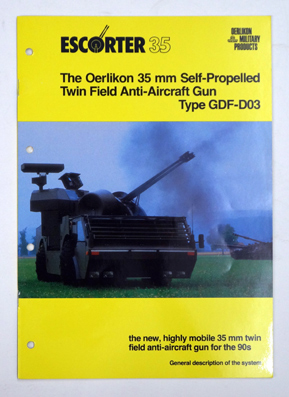 Escorter 35 - The Oerlikon 35 mm Self-propelled Twin Fiedl Anti-Aircraft Gun Type GDF-D03. Genera...