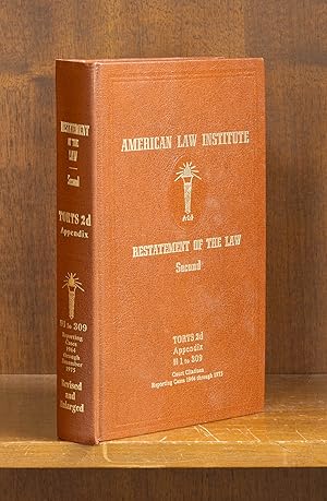 Bild des Verkufers fr Restatement of the Law Torts 2d Appendix 1-309 (1964-1975) zum Verkauf von The Lawbook Exchange, Ltd., ABAA  ILAB