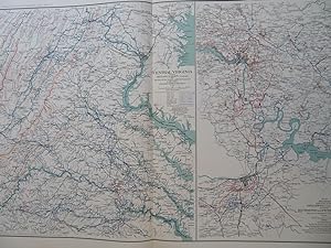 Central Virginia Richmond & Petersburg U.S. Grant 1895 Civil War historical map