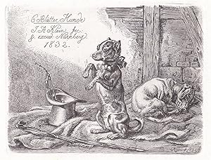 Seller image for 6 Bltter Hunde" - Titelblatt / dogs / chiens / Hund dog for sale by Antiquariat Steffen Vlkel GmbH