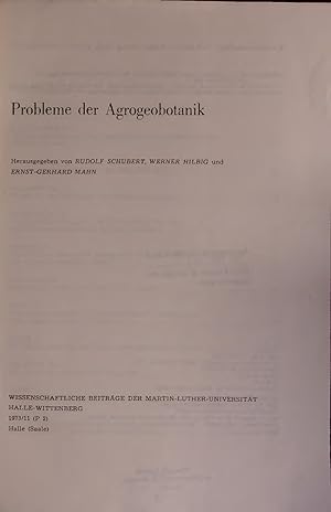 Bild des Verkufers fr Probleme der Agrogeobotanik. zum Verkauf von Antiquariat Bookfarm