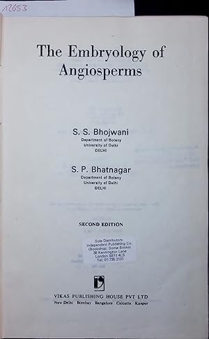 Image du vendeur pour The Embryology of Angiosperms. mis en vente par Antiquariat Bookfarm