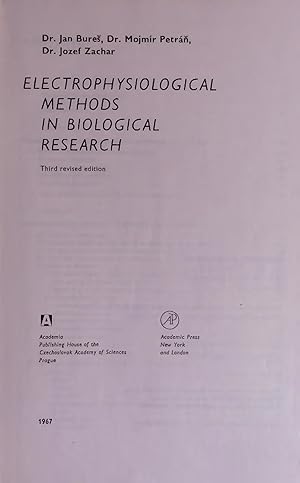 Immagine del venditore per ELECTROPHYSIOLOGICAL METHODS IN BIOLOGICAL RESEARCH. venduto da Antiquariat Bookfarm