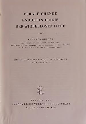 Seller image for VERGLEICHENDE ENDOKRINOLOGIE DER WIRBELLOSEN TIERE. for sale by Antiquariat Bookfarm