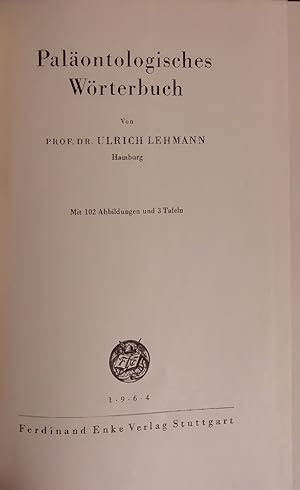 Bild des Verkufers fr Palontologisches Wrterbuch. zum Verkauf von Antiquariat Bookfarm