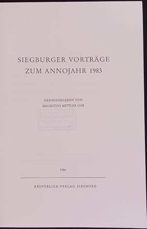 Bild des Verkufers fr Siegburger Vortrge zum Annojahr 1983. Siegburger Studien. zum Verkauf von Antiquariat Bookfarm