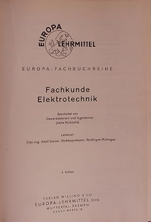 Seller image for Fachkunde Elektrotechnik. for sale by Antiquariat Bookfarm