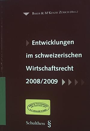 Bild des Verkufers fr Entwicklungen im schweizerischen Wirtschaftsrecht 2008/2009 zum Verkauf von books4less (Versandantiquariat Petra Gros GmbH & Co. KG)