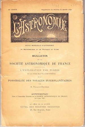 Image du vendeur pour L?exploration par fuses de la trs haute atmosphre et la possibilit des voyages interplantaires. Confrence faite  l?Assemble Gnrale de la Socit Astronomique de France le 8 Juin 1927. mis en vente par Centralantikvariatet