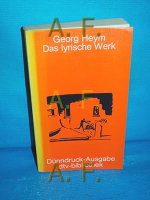 Imagen del vendedor de Das lyrische Werk : smtl. Gedichte 1910 - 1912 , mit e. Ausw. d. frhen Gedichte 1899 - 1909 Auf Grund d. Gesamtausg. hrsg. von Karl Ludwig Schneider. [Anm. zur Taschenbuchausg. von Dieter Marquardt] / dtv , 6085 : dtv-Dnndr.-Ausg. : dtv-Bibliothek a la venta por Antiquarische Fundgrube e.U.