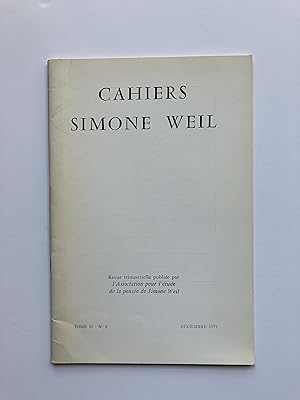 Cahiers Simone WEIL N° 4