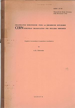 Immagine del venditore per Angular momentum in quantum mechanics. Theoretical Study Division nov. 1955. venduto da Libreria Gull