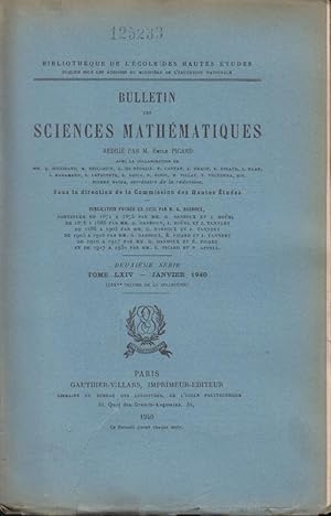 Image du vendeur pour Bulletin des Sciences Mathmatiques. - Tome LXIV - 2 Srie mis en vente par PRISCA