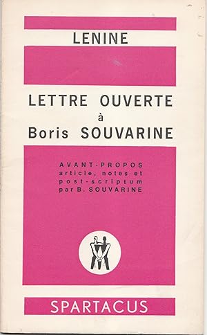 Seller image for LETTRE OUVERTE A BORIS SOUVARINE. for sale by Librairie Franoise Causse