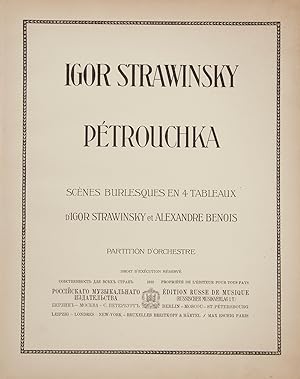 Image du vendeur pour Ptrouchka Scnes Burlesques en 4 Tableaux d'Igor Strawinsky et Alexandre Benois. Partition d'Orchestre. [Full score] mis en vente par J & J LUBRANO MUSIC ANTIQUARIANS LLC
