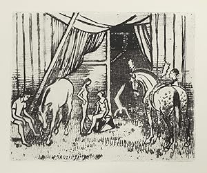 Seller image for Hermann Teuber (1894-1985). Zirkusvolk. Orig.-Radierung, um 1950. Signiert. for sale by Altstadt Antiquariat M. Weiers