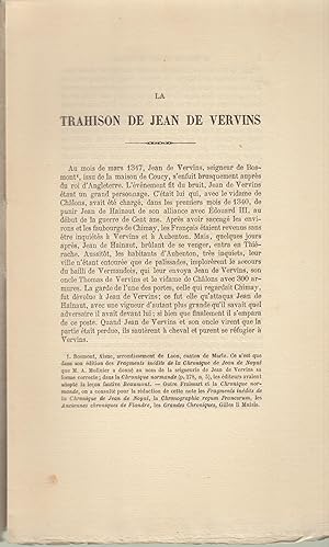 Bild des Verkufers fr La trahison de Jean de Vervins zum Verkauf von PRISCA