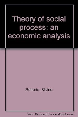 Bild des Verkufers fr Theory of social process: an economic analysis zum Verkauf von -OnTimeBooks-