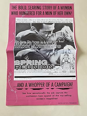 Bild des Verkufers fr Spring Reunion Pressbook 1957 Betty Hutton, Dana Andrews, Jean Hagen zum Verkauf von AcornBooksNH