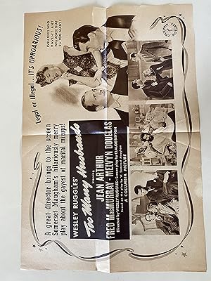Seller image for Too Many Husbands Herald 1940 Jean Arthur, Fred MacMurray, Melvyn Douglas for sale by AcornBooksNH