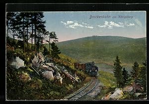 Ansichtskarte Brocken / Harz, Brockenbahn am Königsberg, Bergbahn