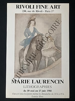 AFFICHE-MARIE LAURENCIN-LITHOGRAPHIES-DU 10 MAI AU 15 JUIN 1988-RIVOLI FINE ART