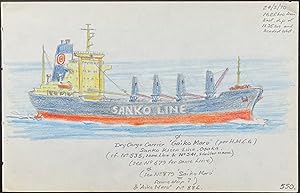 Original Drawing of Ship (Detailed & Dated)