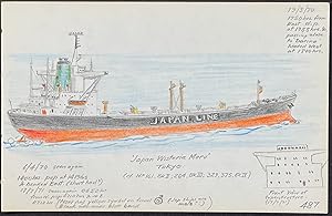 Original Drawing of Ship (Detailed & Dated)