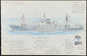 Original Drawing of Ship (Detailed & Dated)