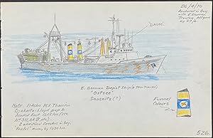 Original Drawing of Ship (Detailed & Dated)