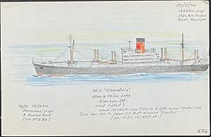 Original Drawing of Ship (Detailed & Dated)