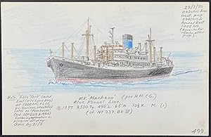 Original Drawing of Ship (Detailed & Dated)