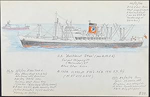 Original Drawing of Ship (Detailed & Dated)