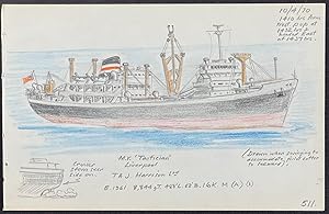 Original Drawing of Ship (Detailed & Dated)