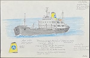 Original Drawing of Ship (Detailed & Dated)