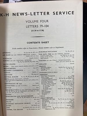 K-H News-Letter Service, Vol 4, Letters 79 - 104. (5.01.1938 - 1.07.1938)