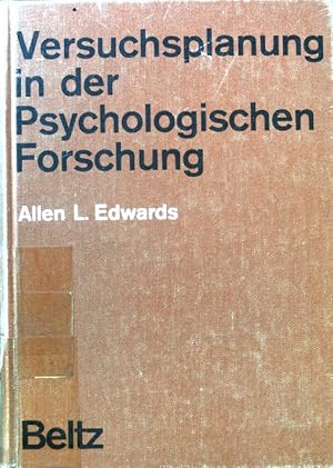 Bild des Verkufers fr Versuchsplanung in der psychologischen Forschung. zum Verkauf von books4less (Versandantiquariat Petra Gros GmbH & Co. KG)